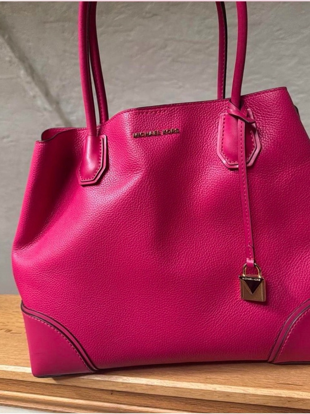 Michael Kors Hot Pink Pebbled Leather Tote